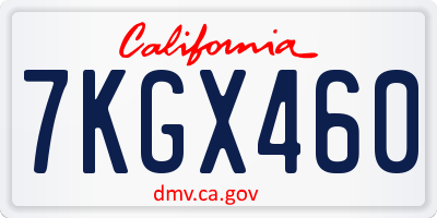 CA license plate 7KGX460