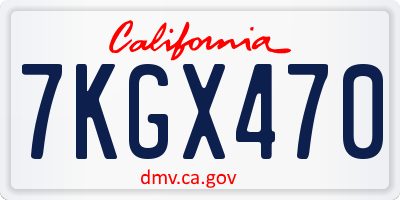 CA license plate 7KGX470