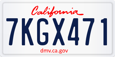 CA license plate 7KGX471