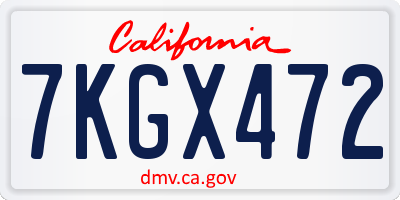 CA license plate 7KGX472