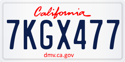 CA license plate 7KGX477