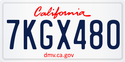 CA license plate 7KGX480