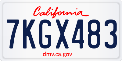 CA license plate 7KGX483
