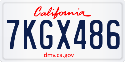 CA license plate 7KGX486