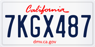 CA license plate 7KGX487