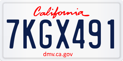 CA license plate 7KGX491