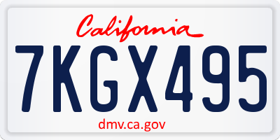 CA license plate 7KGX495