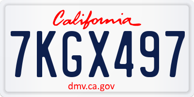 CA license plate 7KGX497