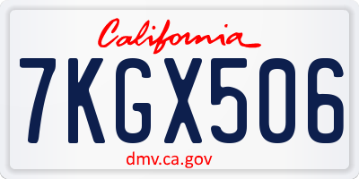 CA license plate 7KGX506