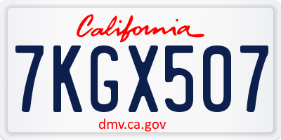 CA license plate 7KGX507