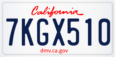 CA license plate 7KGX510