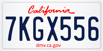 CA license plate 7KGX556