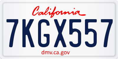 CA license plate 7KGX557