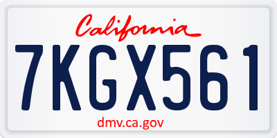 CA license plate 7KGX561
