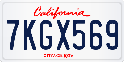 CA license plate 7KGX569
