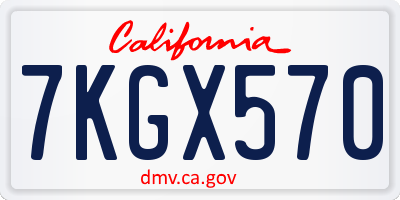 CA license plate 7KGX570