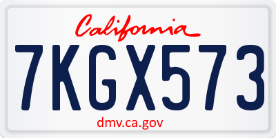 CA license plate 7KGX573