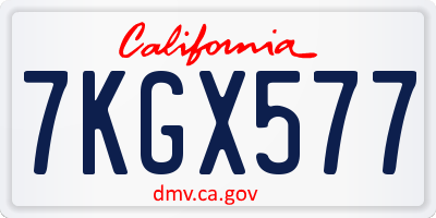 CA license plate 7KGX577