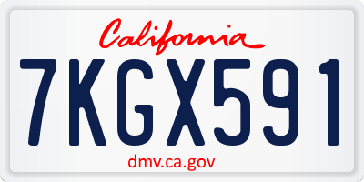 CA license plate 7KGX591