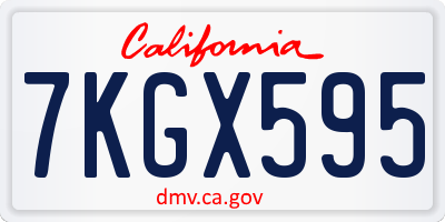 CA license plate 7KGX595