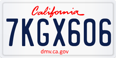 CA license plate 7KGX606
