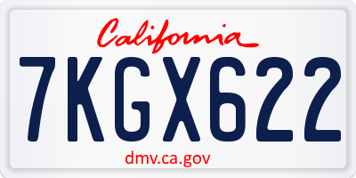 CA license plate 7KGX622