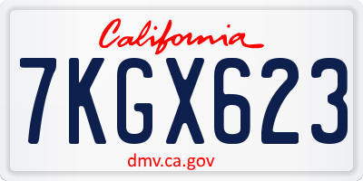 CA license plate 7KGX623