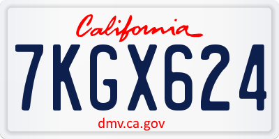 CA license plate 7KGX624