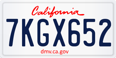 CA license plate 7KGX652