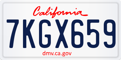 CA license plate 7KGX659