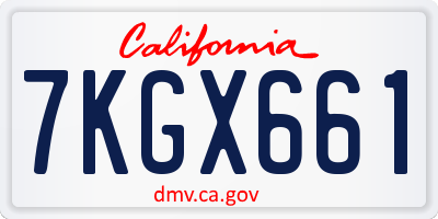 CA license plate 7KGX661