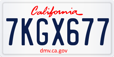 CA license plate 7KGX677