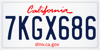 CA license plate 7KGX686