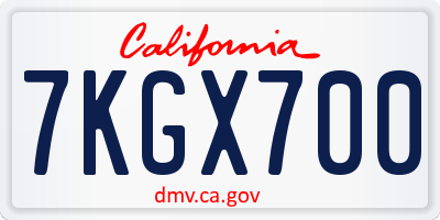 CA license plate 7KGX700