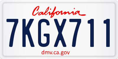CA license plate 7KGX711