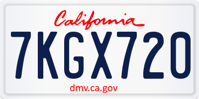 CA license plate 7KGX720
