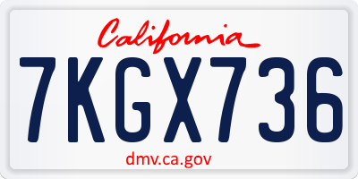 CA license plate 7KGX736