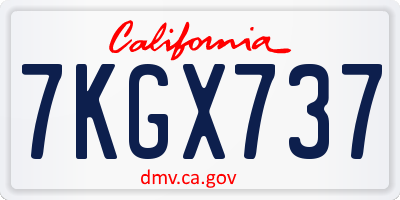 CA license plate 7KGX737