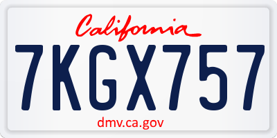 CA license plate 7KGX757