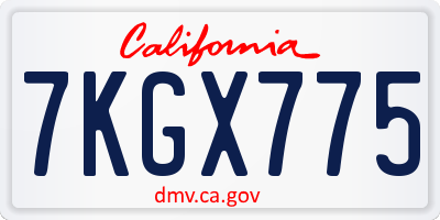 CA license plate 7KGX775
