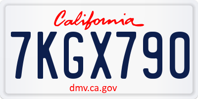 CA license plate 7KGX790