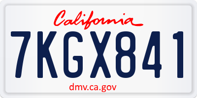 CA license plate 7KGX841