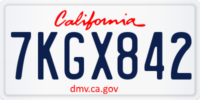 CA license plate 7KGX842