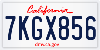 CA license plate 7KGX856
