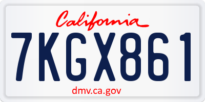 CA license plate 7KGX861