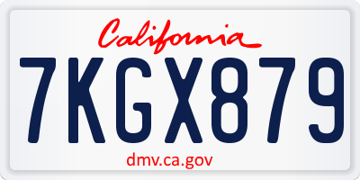 CA license plate 7KGX879