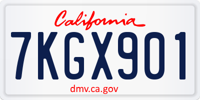 CA license plate 7KGX901