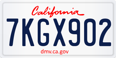 CA license plate 7KGX902