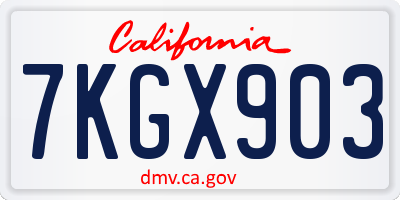 CA license plate 7KGX903