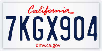 CA license plate 7KGX904